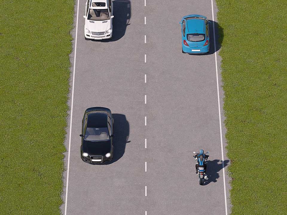 mallinnettu kuva liikennetilanteesta