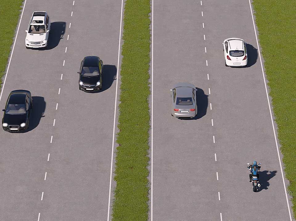 mallinnettu kuva liikennetilanteesta