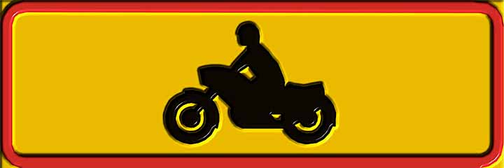 moottoripyöräliikenteen keltainen merkki