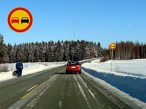 ohitusta edeltävä liikennetilanne